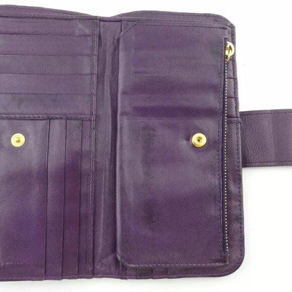 miu miu wallet logo plate leather Authentic Used - Picture 5 of 9